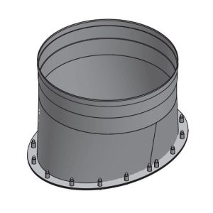 18" Single Wall Grease Duct – No-Weld Oval Hood Adapter (Start Connection)