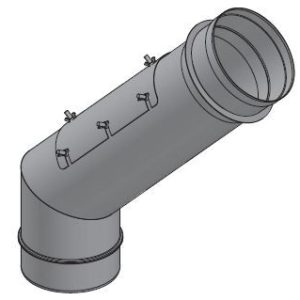 20" Single Wall Grease Duct – 45° Elbow with Integrated Access Door | NFPA 96 Compliant