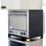 30” 1PH Double Deck Pizza Oven with Ventless Hood, Portable Commercial Cooking Equipment, Fire Suppression Not Included