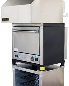 30” 1PH Double Deck Pizza Oven with Ventless Hood, Portable Commercial Cooking Equipment, Fire Suppression Not Included