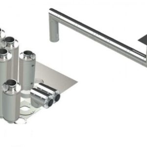 10" Double Wall Grease Duct Kit – Reduced Clearance, 30' Straight with Two 90° Elbows | Includes No-Weld Hood & Fan Connections