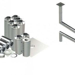 10" Double Wall Grease Duct Kit – Reduced Clearance, 50' Straight with Four 90° Elbows | Includes No-Weld Hood & Fan Adapters