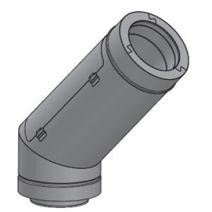 10" Double Wall Grease Duct – 45° Elbow with Access Door | Reduced Clearance, NFPA 96 Compliant