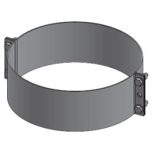 10" Double Wall Grease Duct – Light Support Band | Reduced Clearance Hanger Bracket