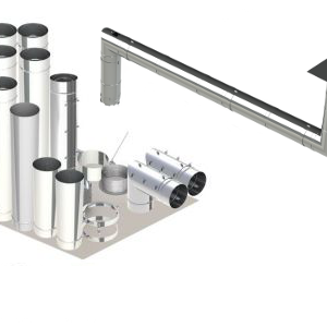 10" Single Wall Grease Duct Kit – 30' Straight, 2x 90° Elbows, No-Weld Hood & Fan Connections