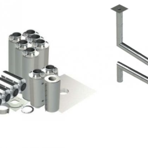 10" Double Wall Grease Duct Kit – Zero Clearance, 50' Straight with Four 90° Elbows | Includes No-Weld Hood & Fan Adapters