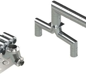 22" Double Wall Grease Duct Kit – Zero Clearance, 30' Straight with Two 90° Elbows & Dual 16" Connections | Includes No-Weld Hood & Fan Adapters