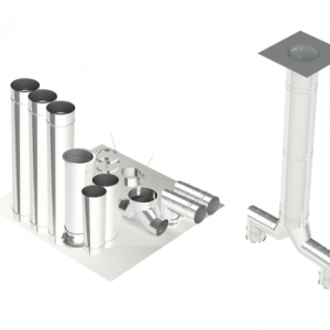 18" Single Wall Grease Duct Kit – 10' Straight, Dual 12" Connections, No-Weld Hood & Fan Compatible